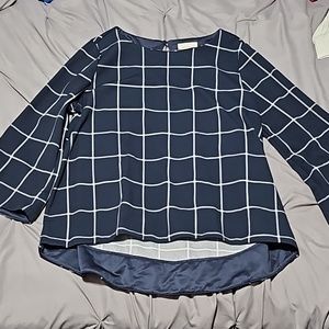 Navy blue long sleeve blouse
